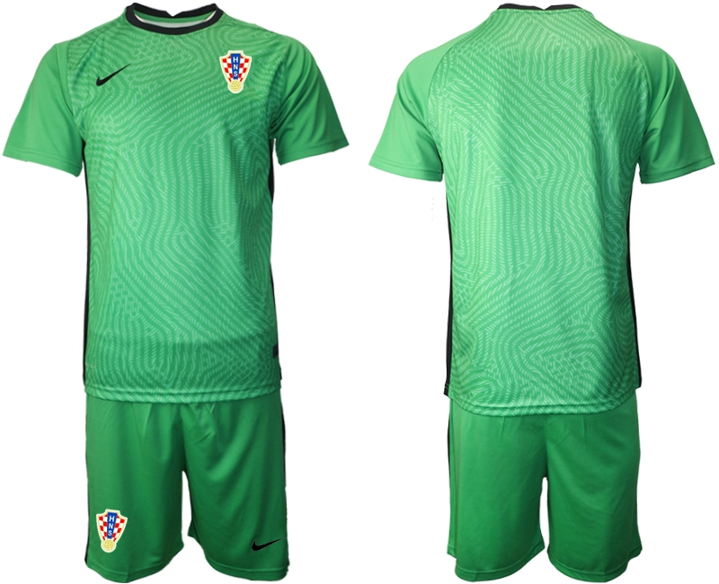 Men 2021 European Cup Croatia green goalkeeper Soccer Jerseys1
